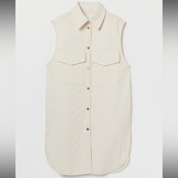 H&M Jackets & Coats Hm Sleeveless Shirt Jacket Quilted Vest Size Xl